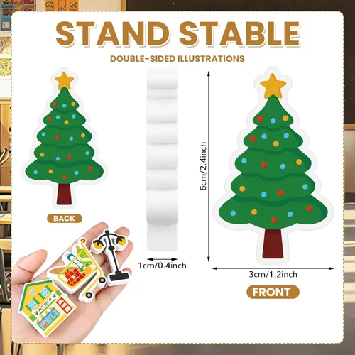 Vista 3 de Kathfly Juego de 36 piezas de madera para ayudantes de la comunidad, juguete de madera para preescolar, pequeños profesionales, conjunto de bloques