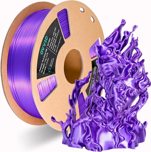 Vista 12 de OVV3D - Filamento PLA para impresora 3D de 8.82 oz x 4 bobinas, PLA Transparente Pla Multicolor