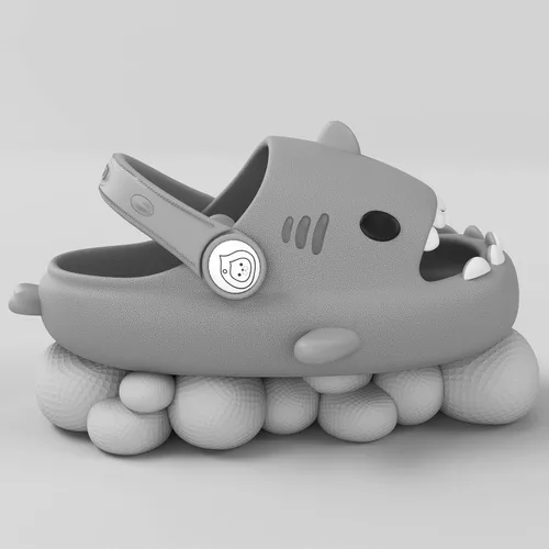 Vista 6 de Metogo Cloud Shark - Pantuflas antideslizantes con punta abierta para adultos, mujeres y hombres, lindas sandalias ligeras en la playa y ducha