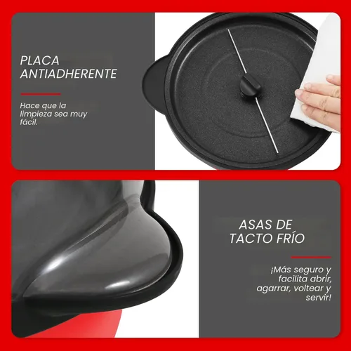 Vista 3 de Elite Gourmet EPM330R - Máquina antiadherente de cerámica para 12 tazas Rojo