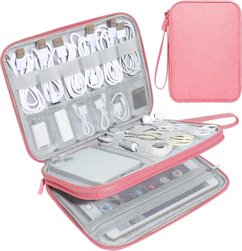 Vista 12 de CILLA Organizador de Electrónica para Viajes, Estuche Organizador de Cables de Viaje, Bolsa Compacta de Accesorios Electrónicos para Cable, Cordón