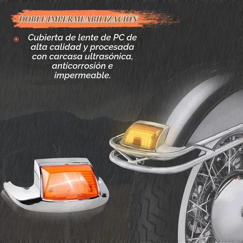 Vista 3 de NTHREEAUTO 2 luces LED para guardabarros delanteros y traseros, compatibles con Harley Road King Electra Glide Ultra Classic Heritage Softail