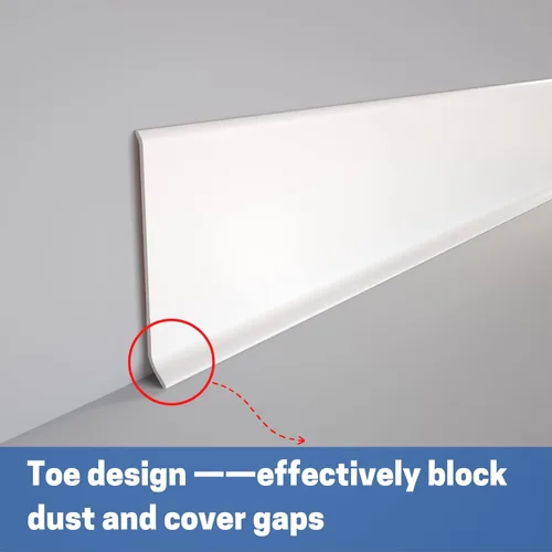 Vista 5 de COUKIU Moldura Flexible para Zócalo, 3 Pulgadas x 40 Pies Base de Pared de Vinilo Autoadhesiva Base Cove, Moldura de Base de Pared de Goma