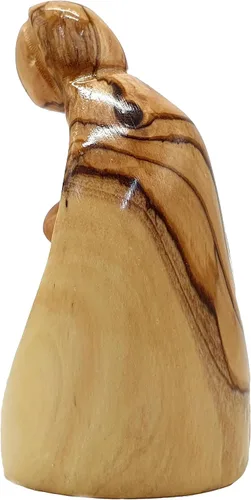 Vista 7 de Zuluf HOF027 - Figura de madera de olivo de 3.1 pulgadas, pequeña Natividad tallada a mano de José, Virgen María y Niño Jesús, inauguración de casa