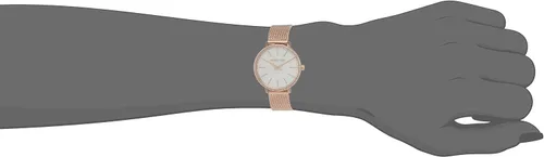 Vista 6 de Michael Kors Mini reloj Pyper de dos manos de acero inoxidable para mujer, MK4588 - Reloj de malla de acero inoxidable de dos manecillas
