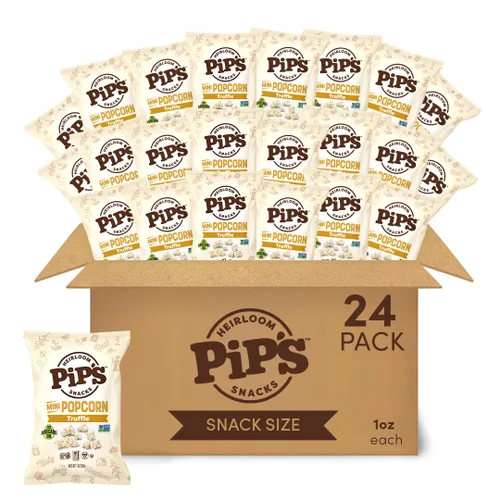 Vista 12 de Palomitas de Maíz Mini Tradicional de Pipcorn por Heirloom Pip's Snacks - Sal Marina, 1 oz 24 pz - Paquetes de Snack Saludables y Sin Gluten, Maíz