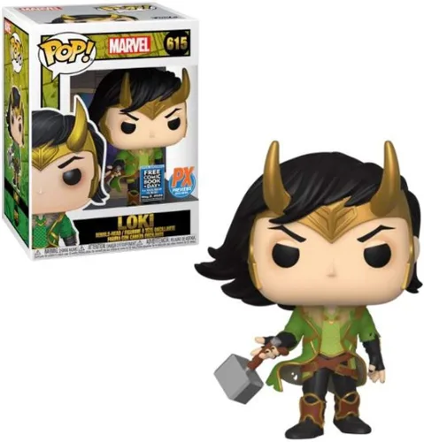 Vista 4 de Funko Pop! Marvel Loki Figura de vinilo exclusiva #615 [Mjolnir]