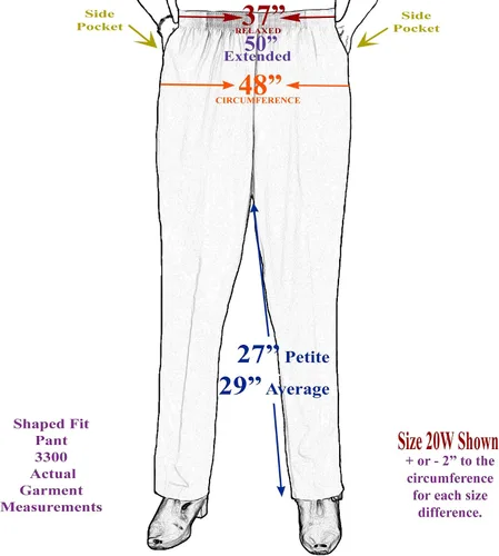 Vista 2 de Pantalones de vestir con cintura elástica y bolsillos para mujer, talla grande