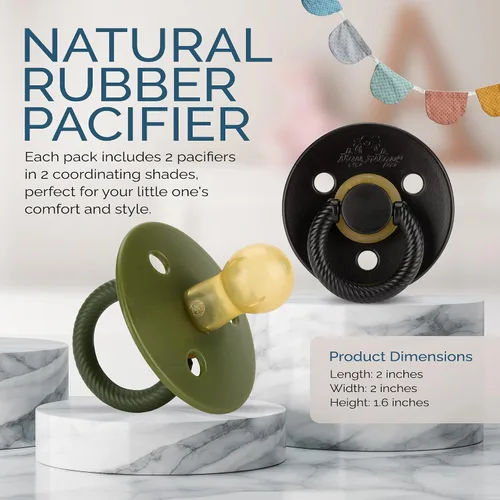 Vista 5 de Itzy Ritzy Chupetes de goma natural para recién nacidos, con pezón en forma de cereza sin BPA y grandes agujeros de aire para mayor seguridad, juego