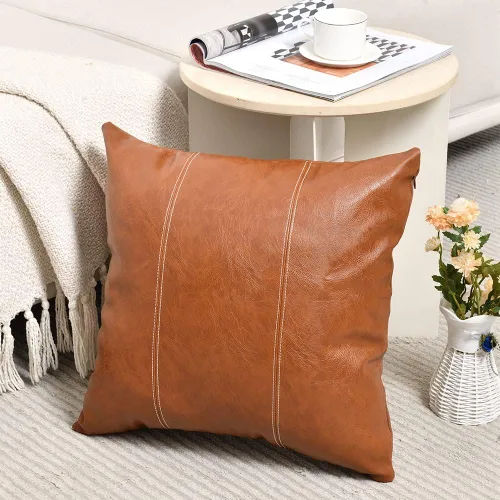 Vista 20 de Fancy Homi - Paquete de 2 fundas de almohada decorativas negras estilo boho de cuero sintético de 16 x 16 pulgadas para sala de estar, sofá, cama