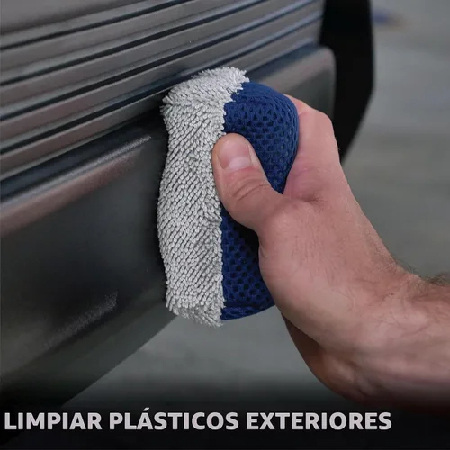 Vista 5 de VIKING Esponjas aplicadoras de brillo de neumáticos, malla multiusos y almohadilla aplicadora de microfibra para detalles de automóviles, azul
