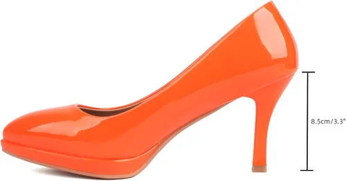 Vista 2 de XIEDA Zapatos de tacón alto con plataforma baja y punta puntiaguda para mujer