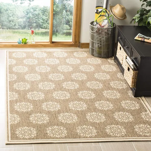 Vista 20 de SAFAVIEH Alfombra lavable al aire libre Linden Collection – 6 pies 7 pulgadas, cuadrada, aguamarina y crema, no desprende pelusa y fácil de limpiar