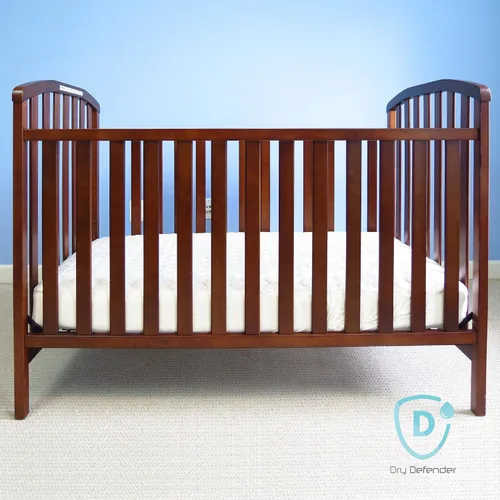 Vista 2 de Cubierta protectora para colchón de cuna Dry Defender, impermeable, de algodón orgánico, sin blanquear, no tóxico e hipoalergénico