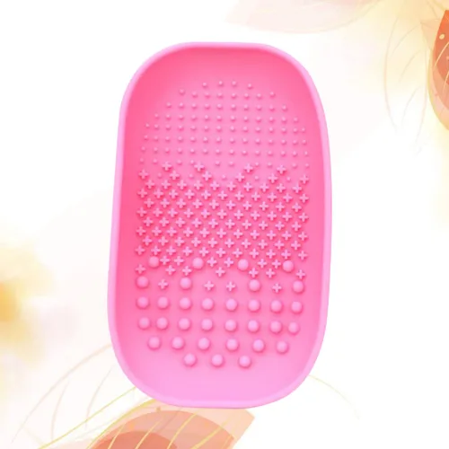 Vista 5 de Luxshiny Alfombrilla de limpieza de brochas de maquillaje de silicona, limpiador de brochas de maquillaje reutilizable con correa trasera