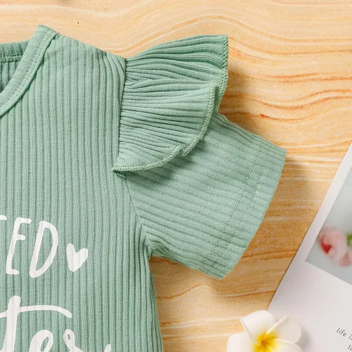 Vista 4 de Trajes florales para niñas y niñas, promovido a hermana mayor, camisa de manga corta + pantalones cortos con lazo floral + diadema, 3 piezas de ropa