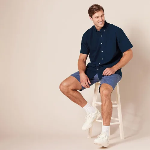 Vista 8 de Tienda Essentials Camisas Oxford para hombre, ajuste regular, manga corta