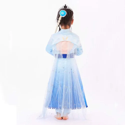 Vista 7 de DH Disfraz de princesa azul para niñas pequeñas