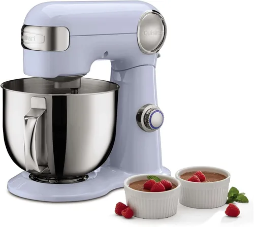 Vista 3 de Cuisinart SM-50BLU Precision Master - Batidora de pie de 5.5 cuartos de galón, color azul esmerilado Color: azul ártico
