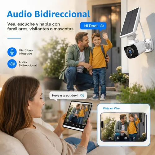Vista 6 de Camcamp Cámaras de seguridad solares de 4MP WiFi al aire libre inalámbricas