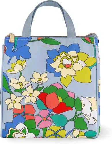 Vista 16 de Kate Spade New York Bolsa de Almuerzo Portátil Suave Refrigeradora, Bolso Térmico con Forro Interior Aislante Plateado y Bolsillo de Almacenamiento