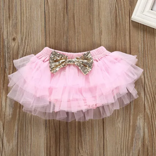 Vista 6 de Conjunto de disfraz de unicornio para bebé niña con diseño de primer cumpleaños + tutú, falda de princesa, lazo, diadema