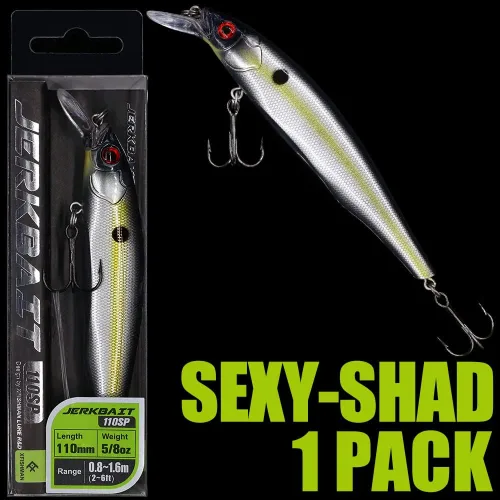 Vista 7 de Kit de Señuelo Jerkbait XFISHMAN - Señuelo de Peces Pequeños - Suspendido - Lubina, Lubina de Boca Pequeña, Lucioperca, Lubina de Boca Grande - 1