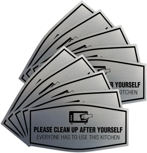 Vista 30 de Signs ByLITA Fancy Please Clean Up After Yourself Everyone Has To Use This Kitchen Sign (Negro) - Pequeño
