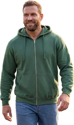 Vista 32 de KingSize - Chaqueta de forro polar con capucha y cremallera frontal para hombre Negro