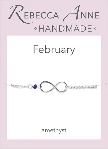 Vista 44 de Pulsera con dije de infinito con piedra natal, joyería hecha a mano, regalo para ella