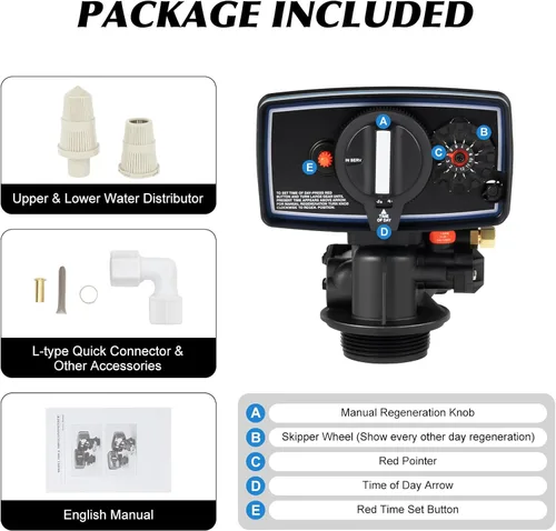 Vista 6 de Válvula de control de suavizante de agua para toda la casa con cabezal de control digital automático de alto rendimiento 5600 Válvula de control