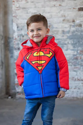 Vista 6 de DC Comics Justice League Superman Batman - Chaqueta acolchada con cremallera para niños pequeños a grandes