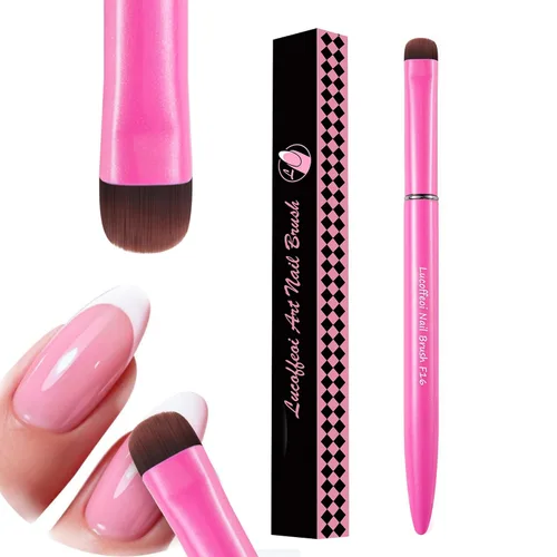Vista 10 de Brocha de punta francesa - Kolinsky Sable Nail Art para Polygel & Clean Up Rosa