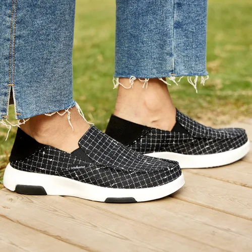 Vista 8 de OrthoComfoot Zapatos sin cordones para mujer con soporte de arco, pantuflas ortopédicas, mocasines para fascitis plantar para aliviar el dolor