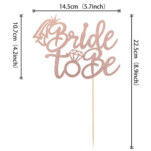 Vista 2 de 1 decoración de pastel de novia con anillo de purpurina para despedida de soltera, decoración para boda, compromiso, despedida de soltera, Oro