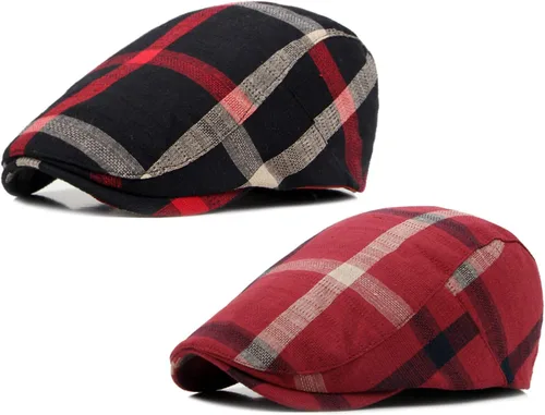 Vista 7 de Idopy Gorra plana de Longshoreman de color a cuadros Ivy Irlandesa Conducción Golf Newsboy Hat