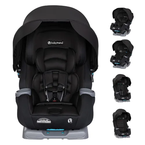 Vista 12 de Baby Trend Cover Me - Asiento convertible 4 en 1 para niños pequeños con toldo ajustable/extraíble para protección solar y 2 portavasos, color negro