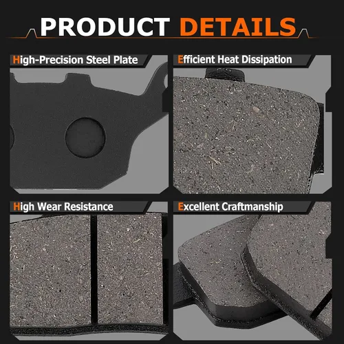 Vista 3 de LOCOPOW Pastillas de freno delanteras y traseras para Honda CB500F CB300F CB500X CBR250R CBR300R CBR500R CMX300 CMX500 Rebel 300 500 CTX700 NC700