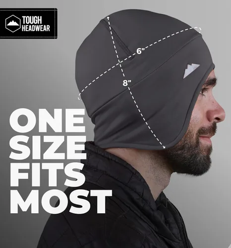 Vista 13 de Tough Headwear Gorras térmicas para casco para hombre, para invierno, gorra de casco y gorras de ciclismo para correr, esquiar, deportes de invierno