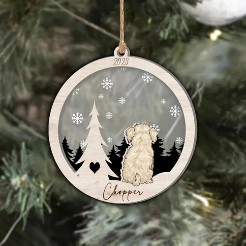 Vista 309 de Nazenti Adorno de Navidad conmemorativo personalizado, regalo personalizado de recuerdo de perro, condolencias por pérdida de mascotas, sabueso
