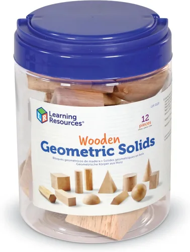 Vista 4 de Learning Resources Sólidos geométricos, formas de madera, juego de 12 formas geométricas, a partir de 6 años