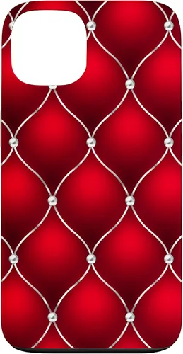 Vista 7 de Red Ombre Quilted Bling Funda para iPhone 17