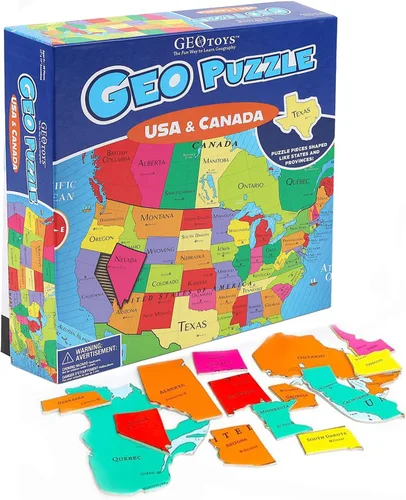 Vista 10 de GeoToys GeoPuzzle, juego de 6 rompecabezas de campo, juego de geografía y mapas, juegos educativos y actividades de aprendizaje para niños, regalos