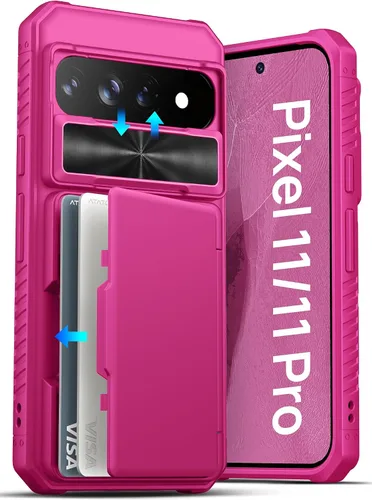 Vista 21 de ATATOO Funda tipo cartera para Google Pixel 10 Pro XL, tarjetero integrado (3-5 tarjetas) [bloqueo RFID] y cubierta de cámara deslizante, protección
