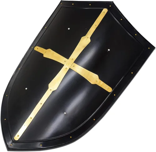 Vista 4 de Medieval Warrior Knight Templer Crusader Shield 18G Steel LARP