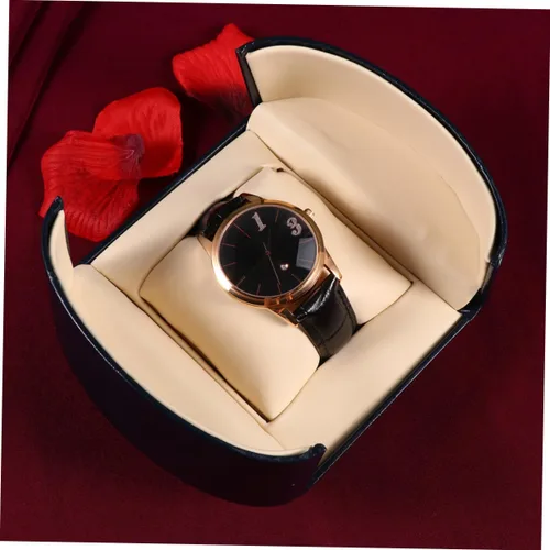 Vista 4 de 2 unids caja de reloj portátil para hombre organizador de joyas estuche para relojes de hombre mujeres reloj caso soporte de reloj caja