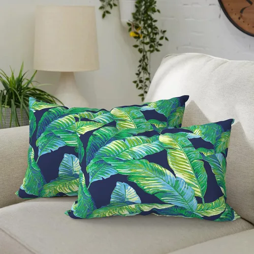 Vista 68 de DYTXIII Paquete de 2 almohadas lumbares impermeables para exteriores con rellenos, 12 x 20 pulgadas, almohada decorativa rectangular para patio