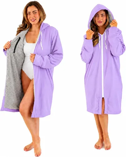 Vista 6 de MACAR Parka de natación impermeable con forro polar, ideal para actividades junto a la piscina y al aire libre