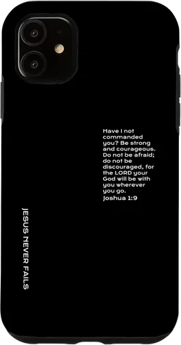 Vista 8 de iPhone 13 Pro Max Be Strong And Courageous, Joshua 1, funda cristiana del día del padre