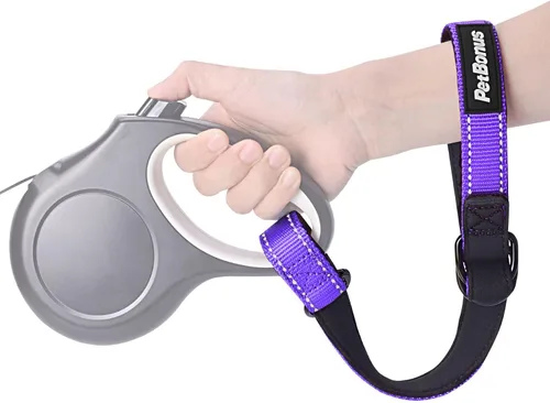 Vista 19 de PetBonus Correa corta para perro, correa de seguridad para correa retráctil para perro, diseño reflectante y mango acolchado suave ajustable, capa